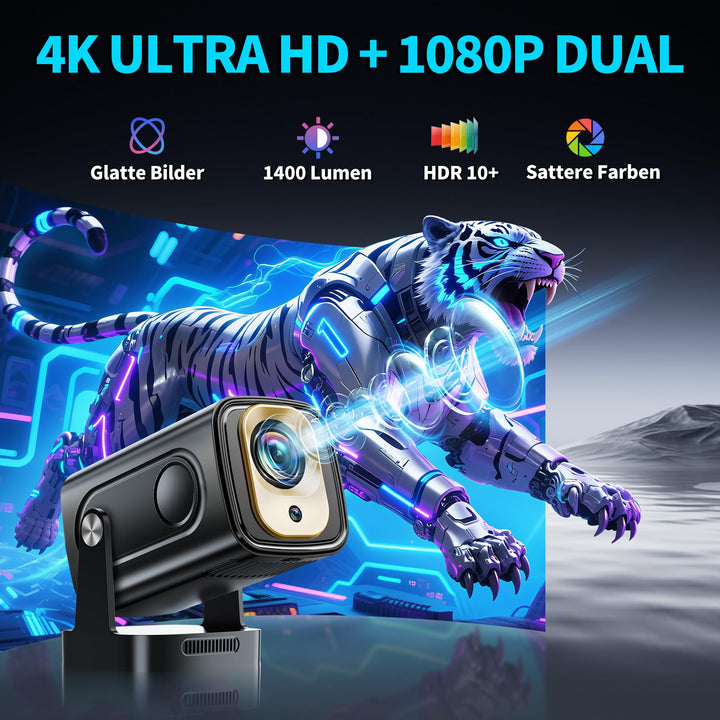 Mini Beamer 4K 1080P WiFi 6 Bluetooth 5.4 mit Autofokus 270° drehbar - Bild 5