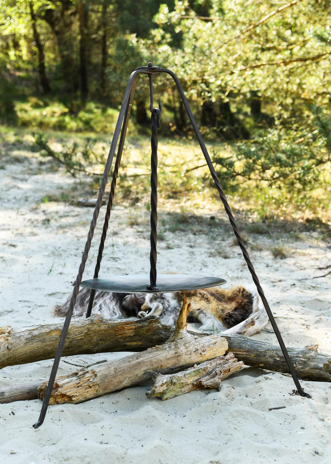 Hänge-Pfanne für Dreibein Stahl handgeschmiedet 46 cm LARP - Bild 5