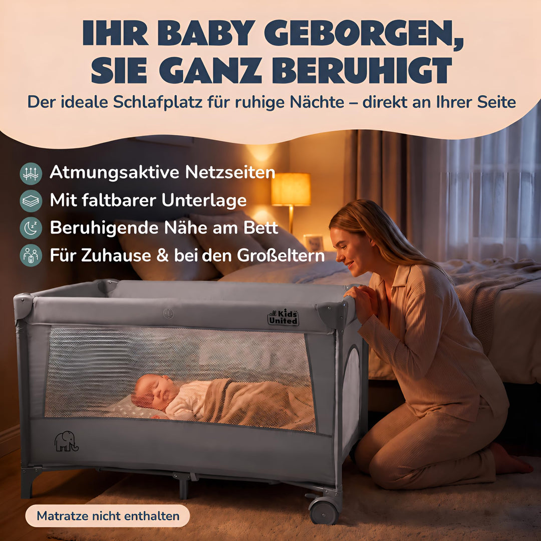 Reisebett Baby 3-in-1 mit Wickelauflage, Mobile &amp; Tragetasche - Bild 9