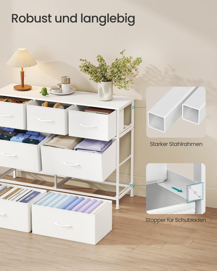 Kommode 7 Schubladen Stoff 98,8x30x74,7 cm Schlafzimmer - Bild 6