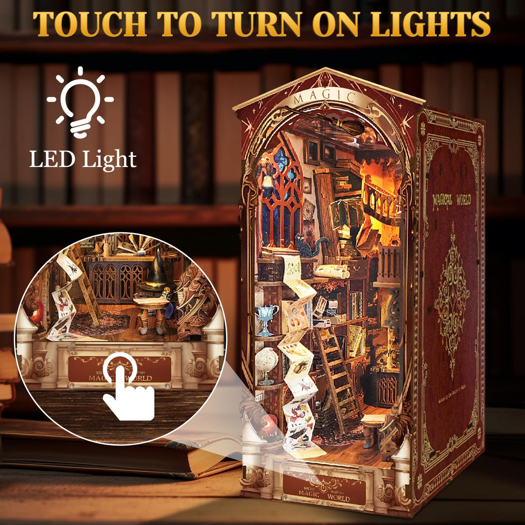 Book Nook Bausatz Magische Welt mit LED-Licht und Staubschutz - Bild 2