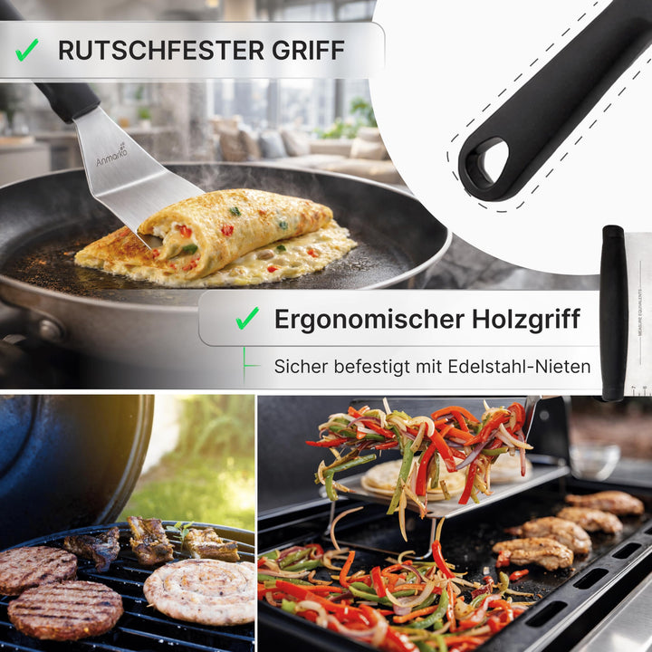 Pfannenwender-Set Edelstahl 3-teilig für Grill und Herd - Bild 3