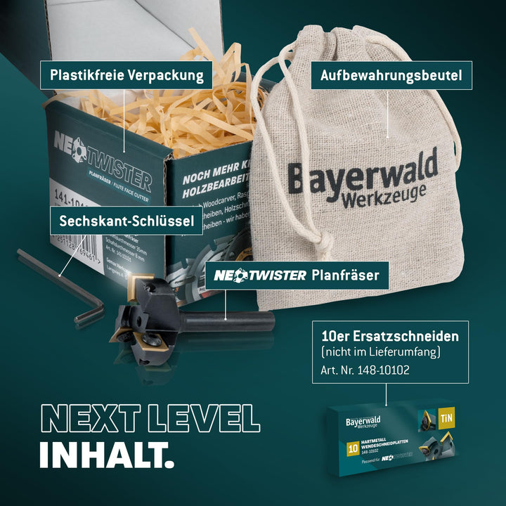 Planfräser für Oberfräse 35 mm Schnitt TiN-Messer tauschbar Holz - Bild 6
