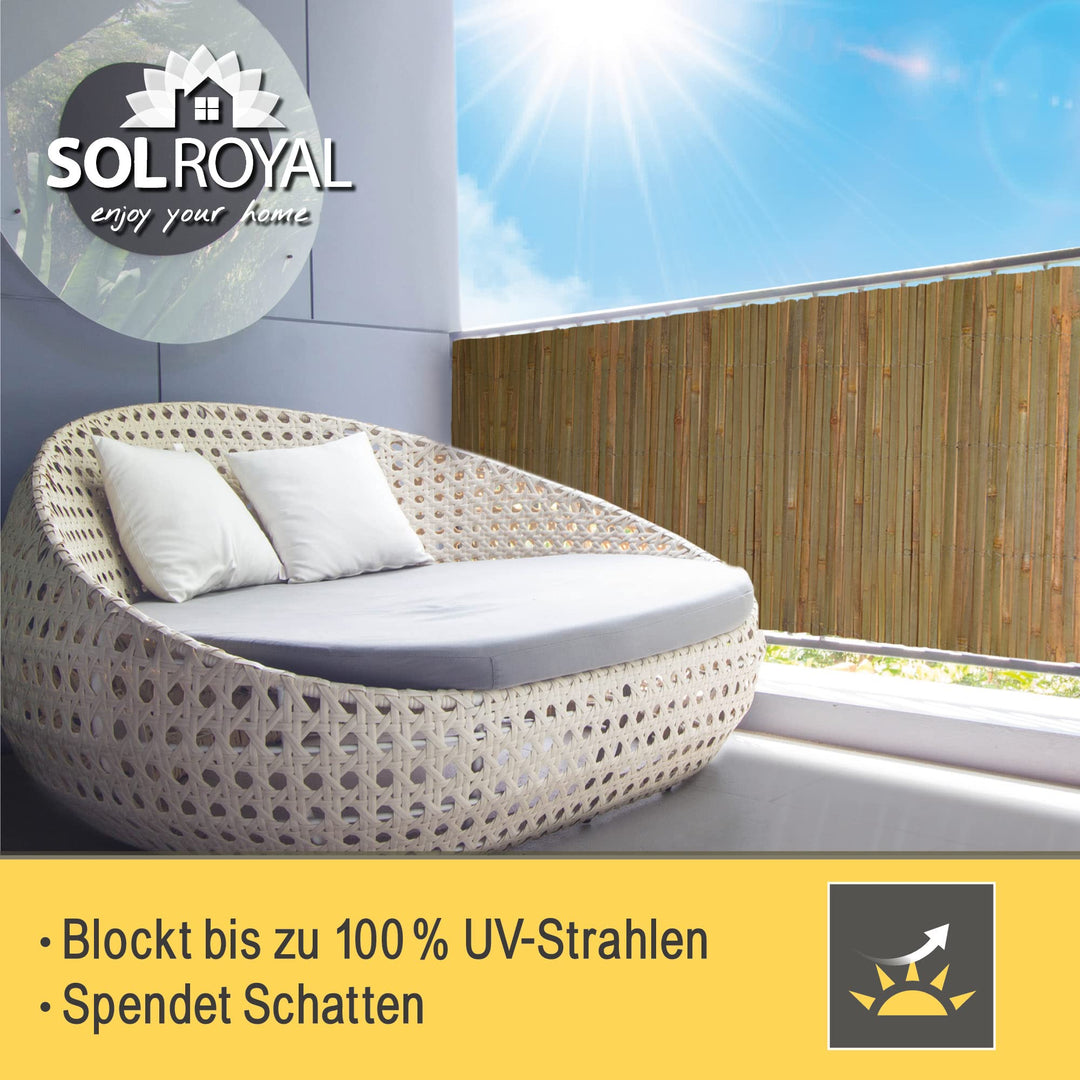 Bambus Sichtschutzmatte 90cm hoch witterungsbeständig für Balkon &amp; Garten - Bild 3