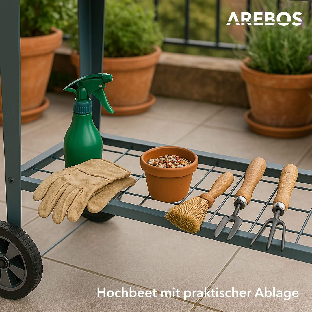 Hochbeet Metall mit Rollen 80 cm Höhe 75 L für Balkon Terrasse - Bild 6