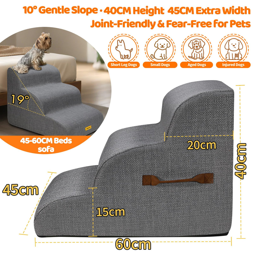Hundetreppe 3 Stufen 40 cm Schaumstoff rutschfest waschbar für Hunde - Bild 2