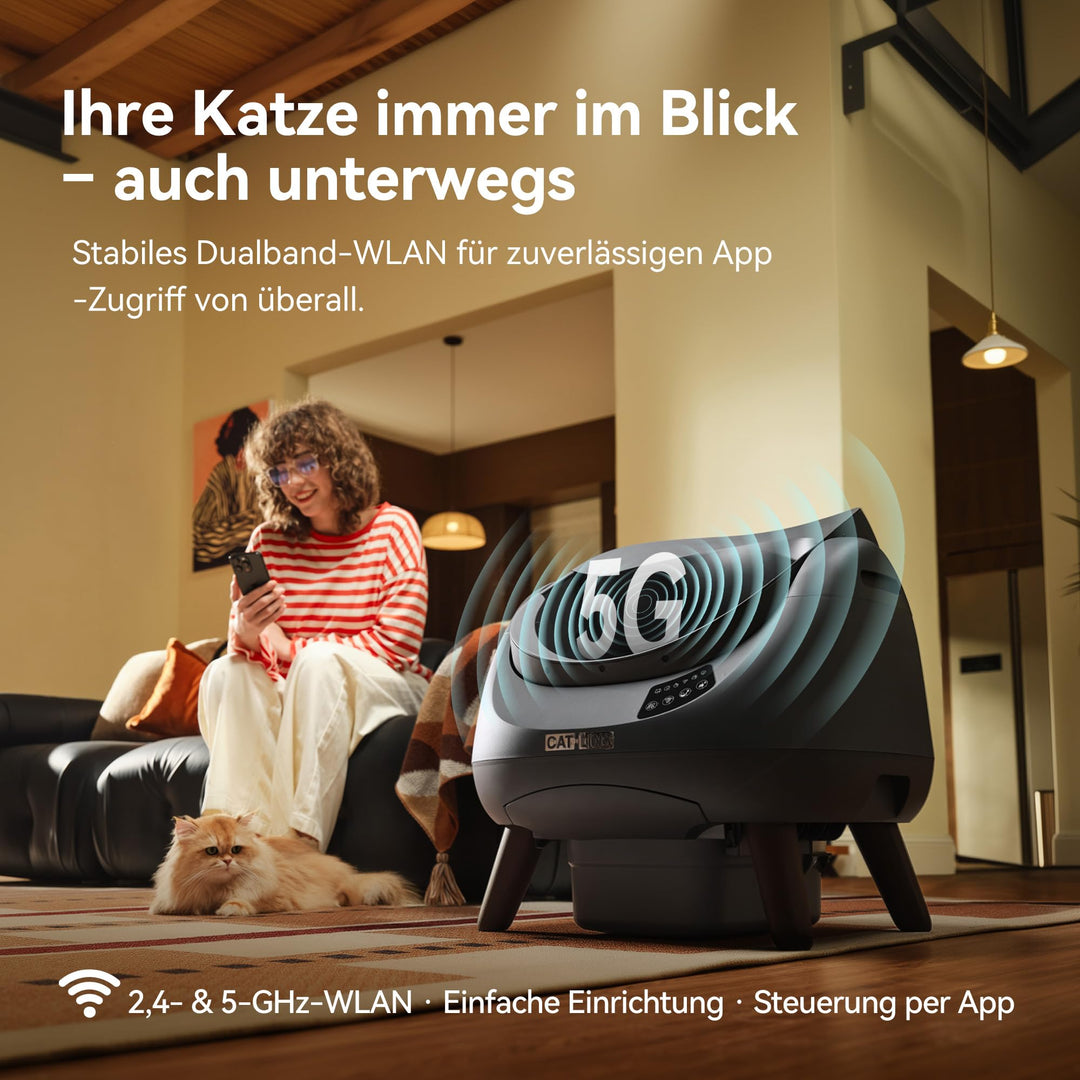 Selbstreinigende Katzentoilette XXL Open-Top 12L mit WLAN-App für Mehrkatzenhaushalt - Bild 3