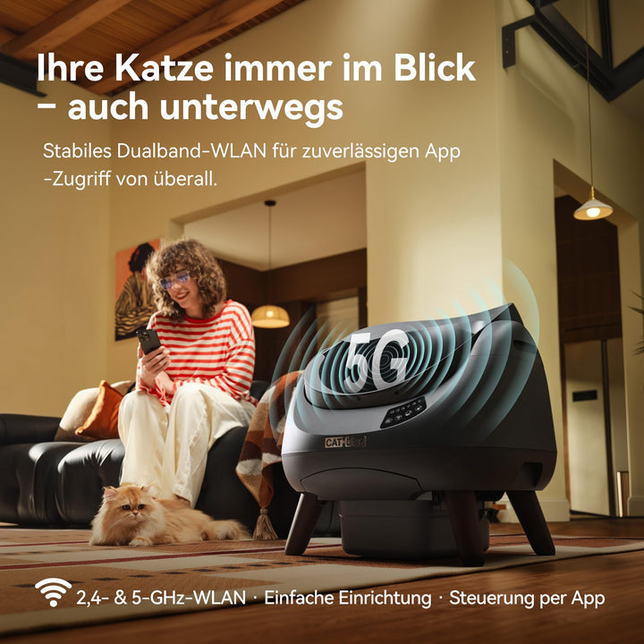 Selbstreinigende Katzentoilette XXL Open-Top 12L mit WLAN-App für Mehrkatzenhaushalt - Bild 3