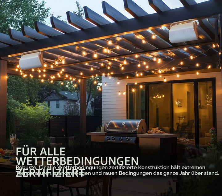 Outdoor-Lautsprecher Allwetter 100W 8 Ohm Weiß für Garten &amp; Terrasse - Bild 3