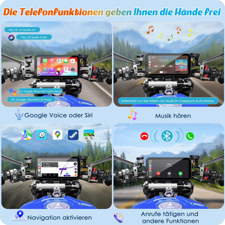 Motorrad-Navi 6,3 Zoll HD IPS Wireless CarPlay Android Auto IP67 - Bild 3