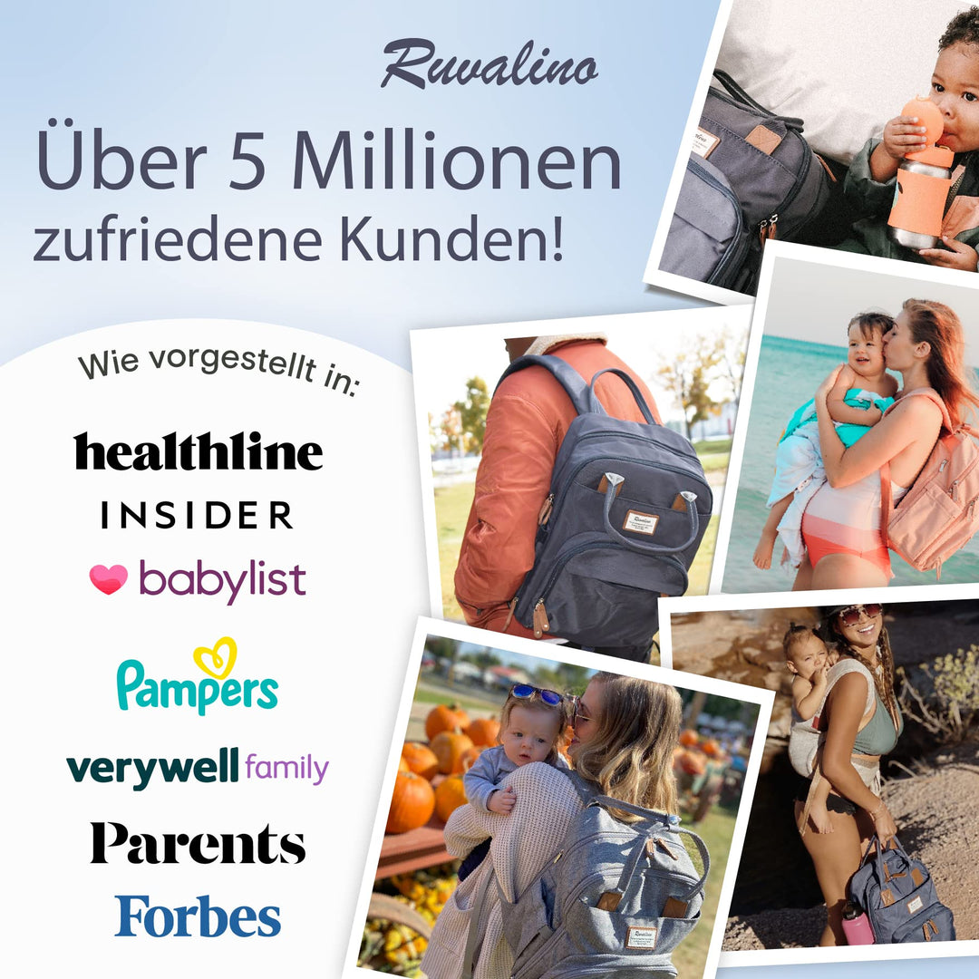 Wickelrucksack mit Wickelunterlage und Schnullertasche 25 l grau - Bild 6