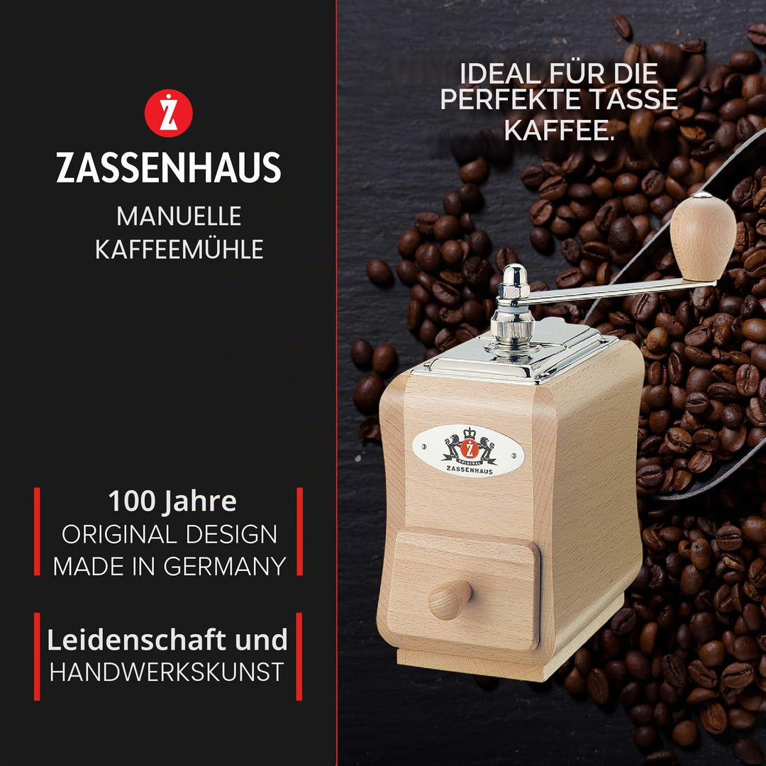 Knie-Kaffeemühle Buchenholz manuell stufenlose Mahlgradeinstellung - Bild 2
