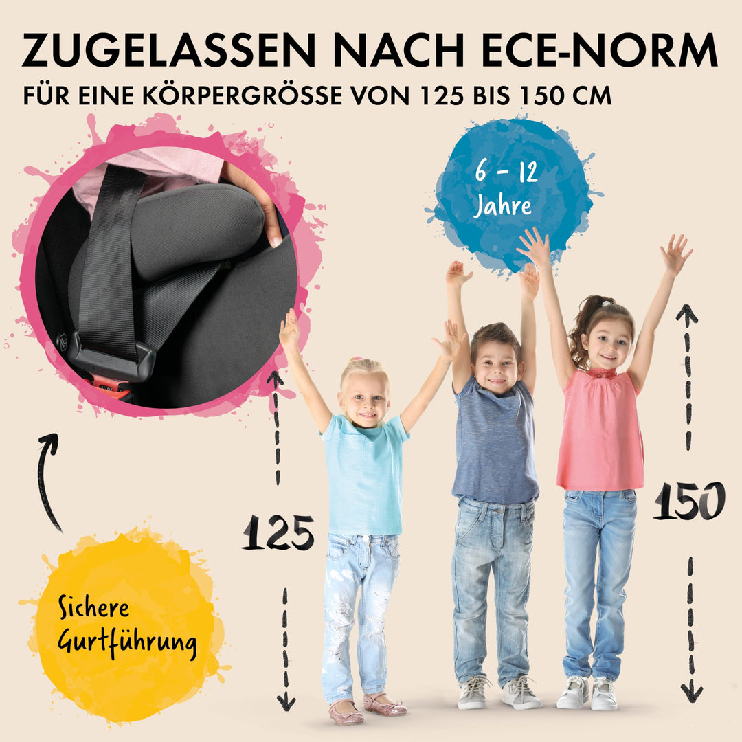 Kindersitzerhöhung ISOFIX i-Size 125–150 cm, schmal, ECE R 129 - Bild 4