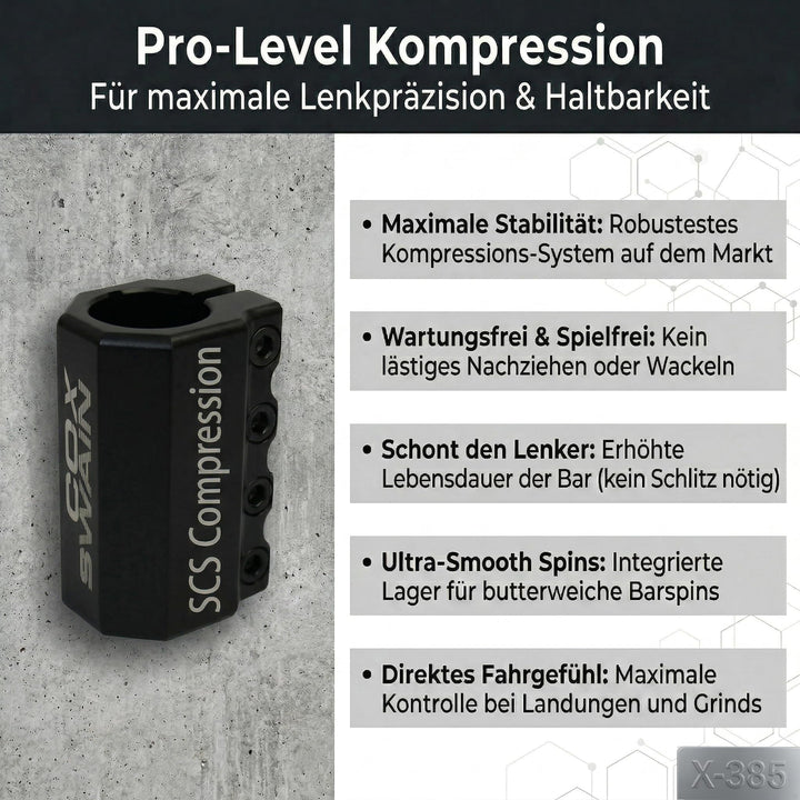 Stunt Scooter 100mm ALU-Kern ABEC9 Lager SCS Compression schwarz - Bild 5