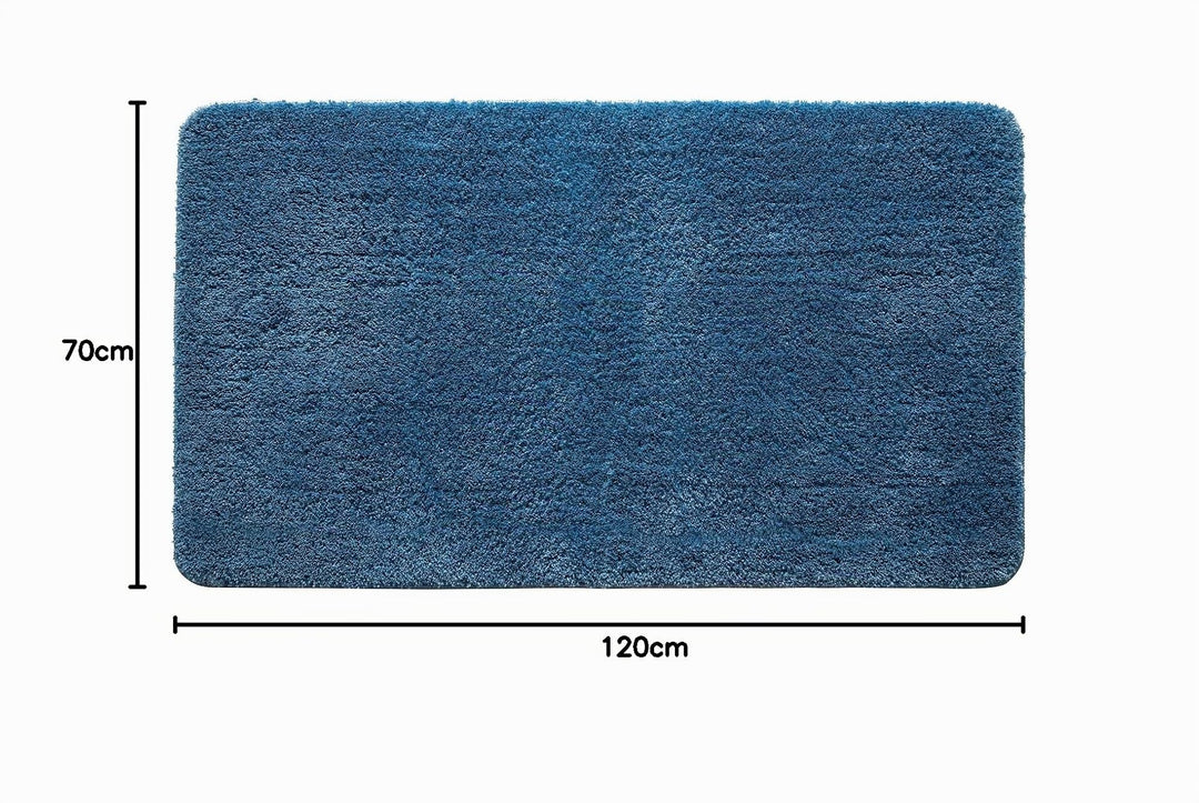 Badematte rutschfest Mikrofaser waschbar Blau 70x120 cm - Bild 3