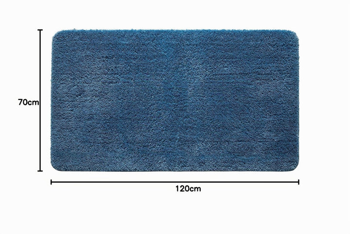 Badematte rutschfest Mikrofaser waschbar Blau 70x120 cm - Bild 3
