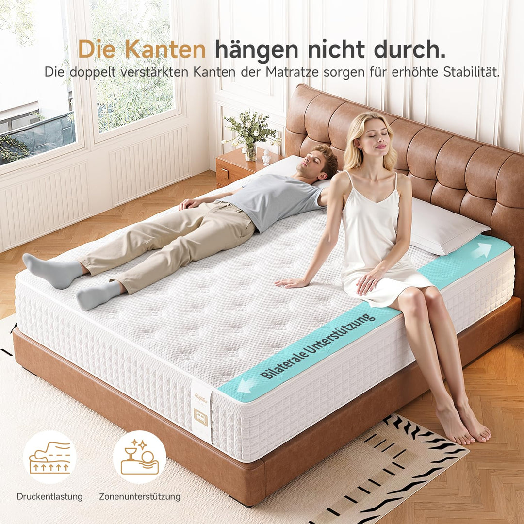 Matratze 120x200 cm Taschenfederkern 9-Zonen H3/H4 28 cm hoch - Bild 3