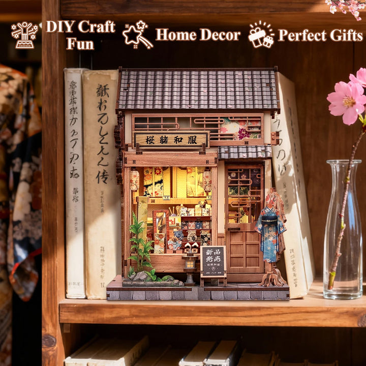 Book Nook Holzbausatz Sakura Kimono-Shop 3D mit LED-Beleuchtung - Bild 2