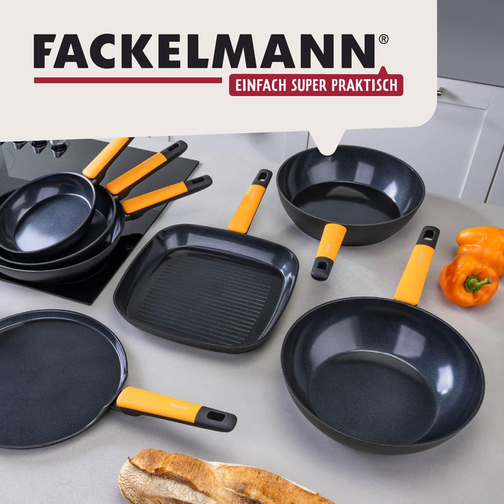 Grillpfanne Aluminium Ø 28 cm Keramikbeschichtung PFAS-frei Orange - Bild 7