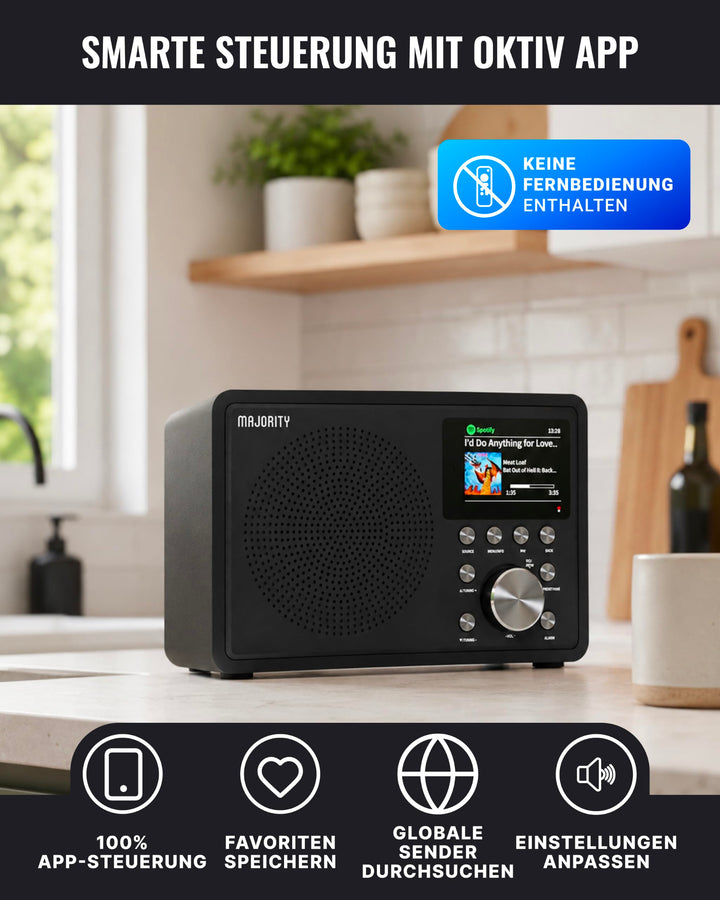 Internetradio DAB+ Bluetooth Spotify Connect USB schwarz kompakt - Bild 3