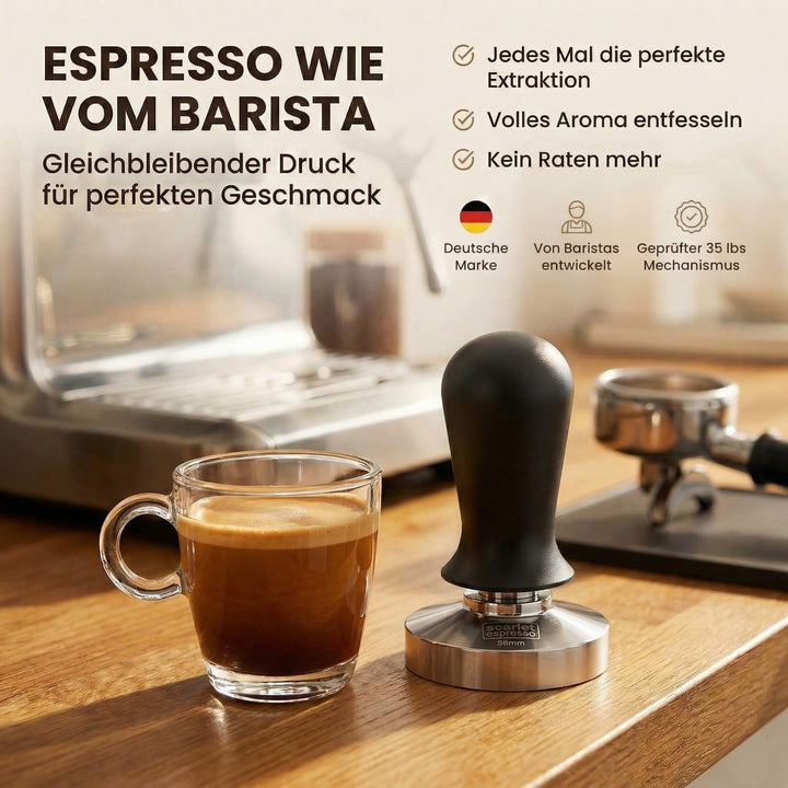 Espresso Tamper kalibriert 35 lbs Sandelholzgriff 54 mm - Bild 2