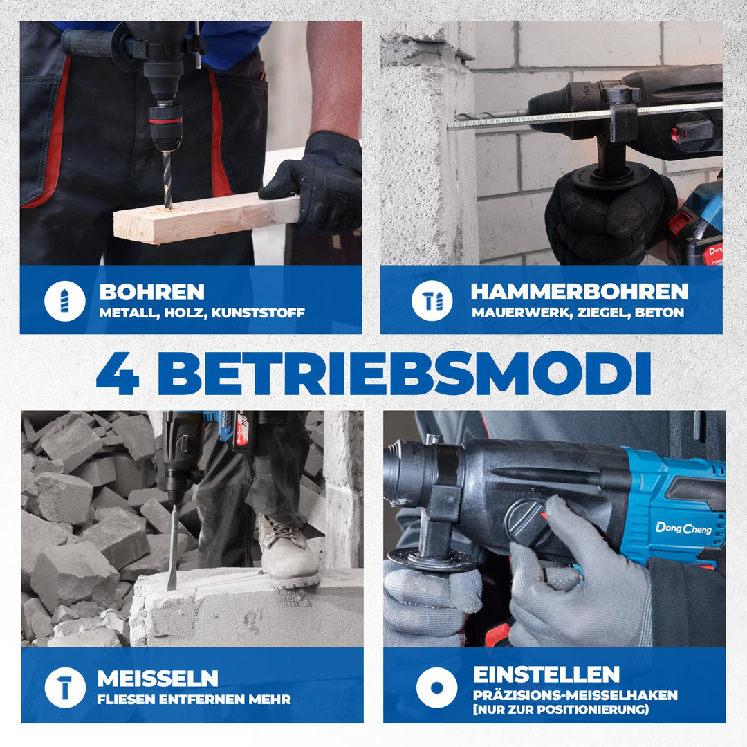 Akku-Bohrhammer 20V SDS-Plus 4-in-1 mit 2,8 J Schlagenergie - Bild 4