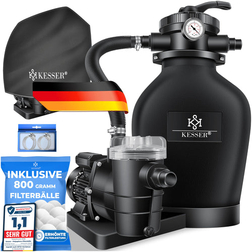 Sandfilteranlage Pool bis 60.000 L, 400 W, 10.200 L/h, 7-Wege-Ventil