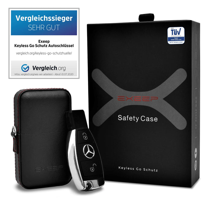 RFID Blocker Autoschlüssel-Etui Echtleder TÜV-geprüft Keyless Go