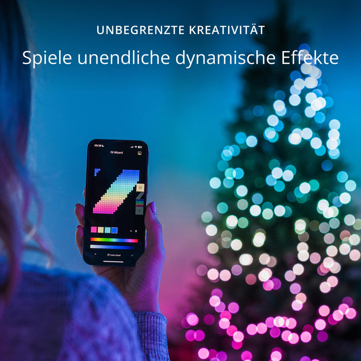 LED-Lichterkette Smart RGB+Weiss 400 LEDs 32m IP44 App-Steuerung - Bild 4