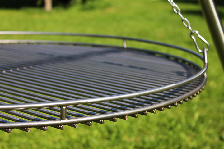 Grillrost rund Edelstahl Ø 80 cm mit Reling und Kettensatz für Schwenkgrill - Bild 4