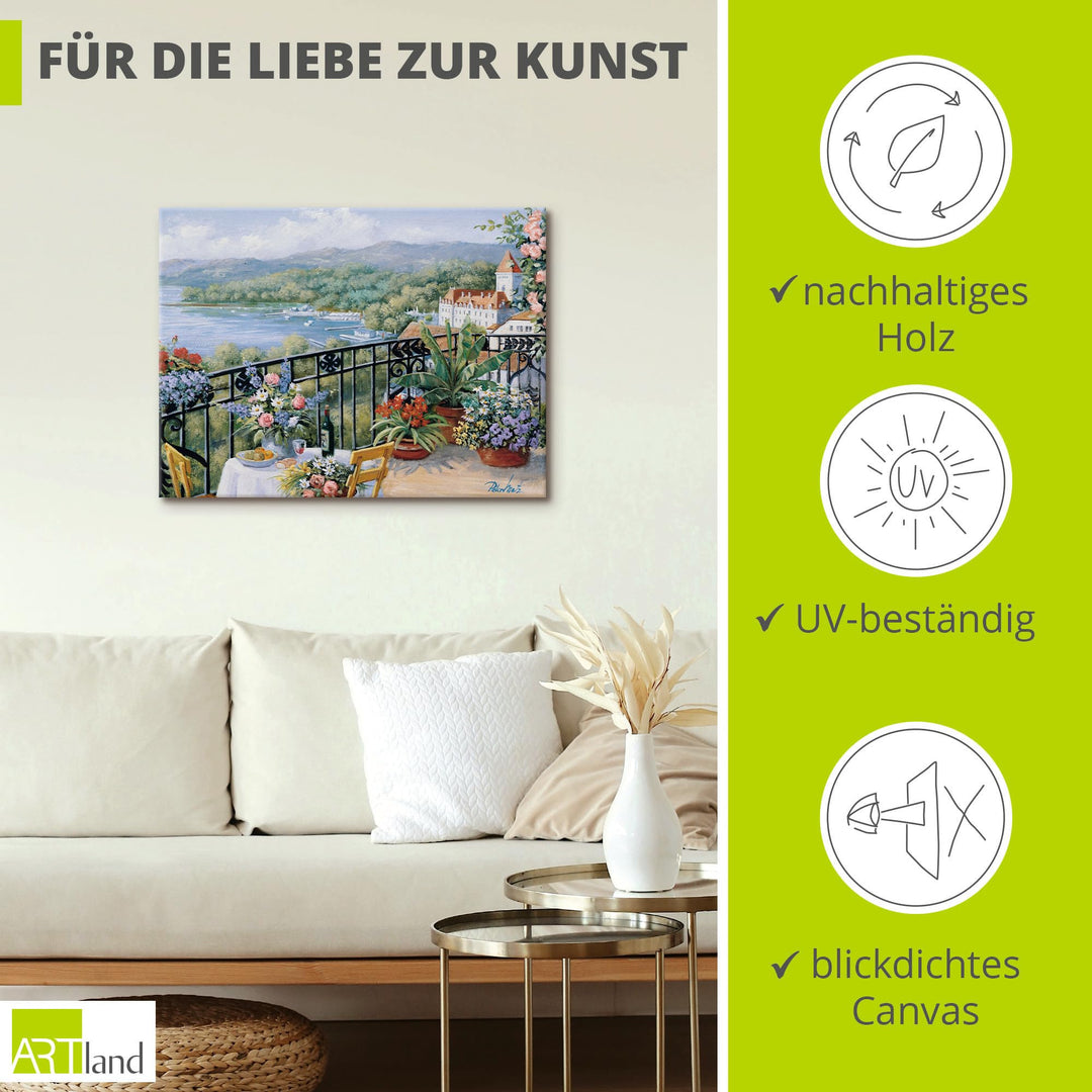 Leinwandbild Garten Landschaft Grün 80x60 cm auf Holzrahmen - Bild 2