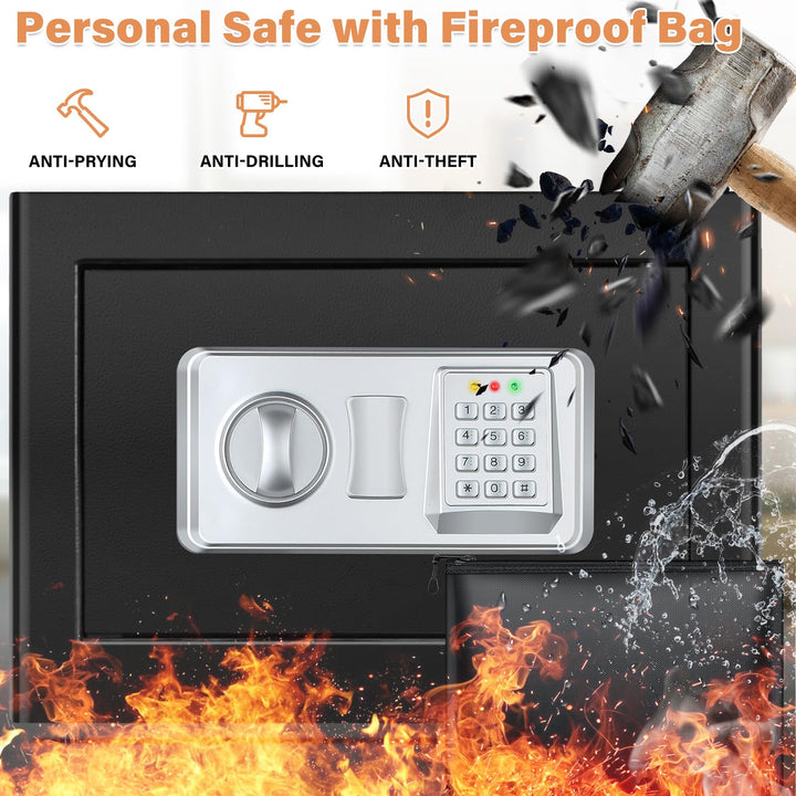Tresor Feuerfest 25L Digital mit Regal Alarmmodus Wandmontage - Bild 2