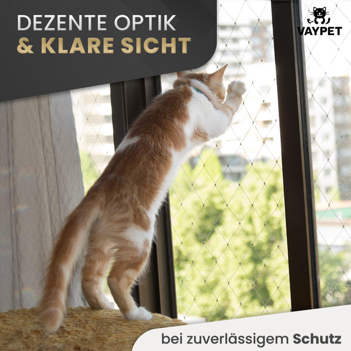 Katzennetz Balkon ohne Bohren 6x3m drahtverstärkt schwarz - Bild 6