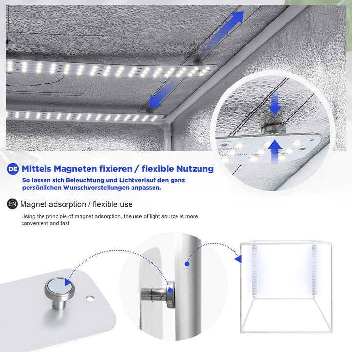 Fotobox LED 60x60x60 cm mit 192 LEDs CRI95+ und 4 Hintergründen - Bild 4
