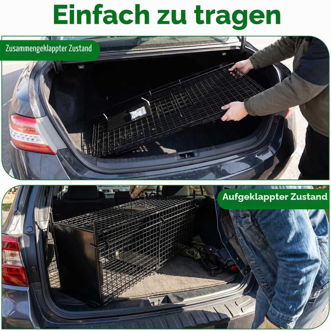 Tierlebendfalle Doppeltür Stahl 105x40x31 cm für Wildtiere - Bild 7