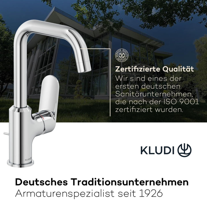 Waschtischarmatur Chrom 360° schwenkbar mit Zugstangen-Ablauf Messing - Bild 7