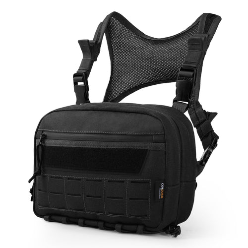 Taktische Brusttasche MOLLE Chest Rig Cordura Schwarz 540g