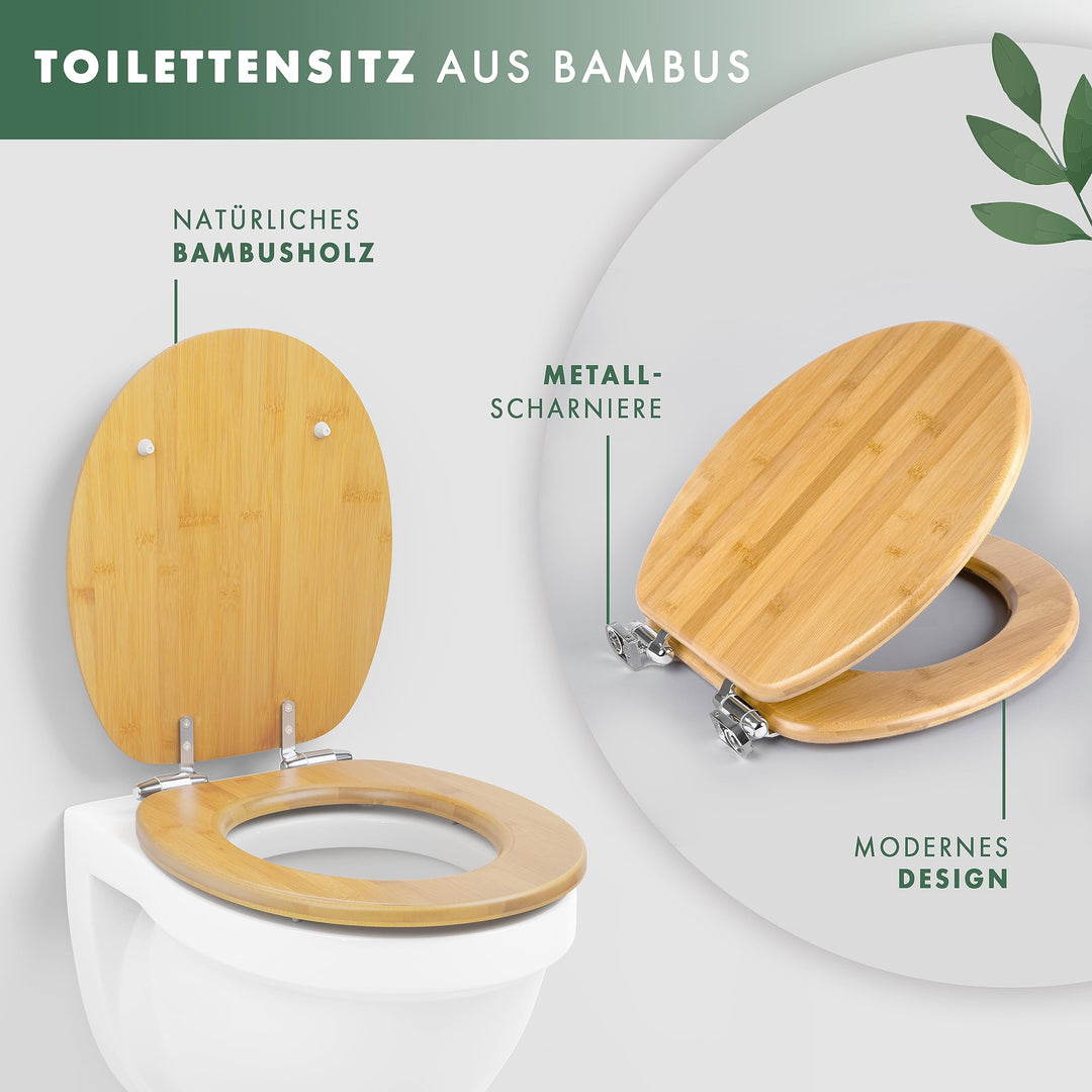 WC Sitz Bambus oval mit Absenkautomatik &amp; Quick-Release - Bild 2