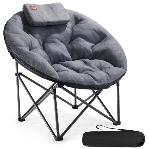 Moonchair XXL Campingstuhl faltbar 150 kg Stahlrohr mit Kopfkissen