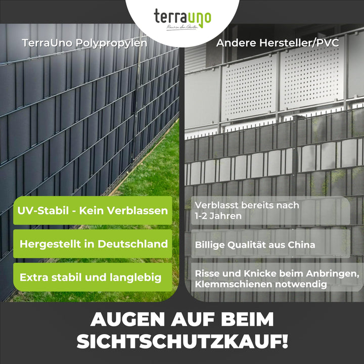 Sichtschutzstreifen Doppelstabmatte Polypropylen Anthrazit 26m - Bild 3