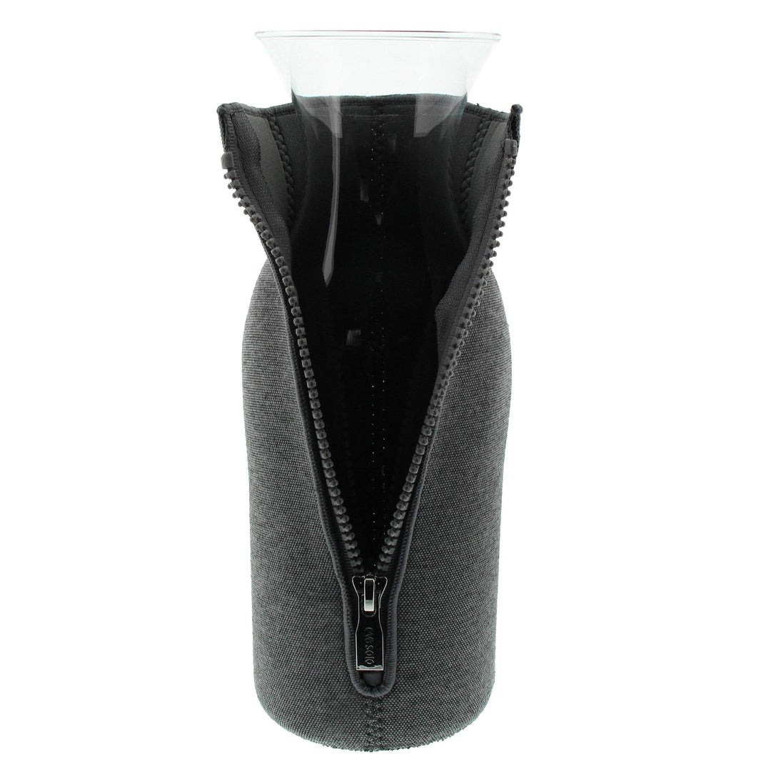 Kühlschrankkaraffe Borosilikat-Glas 1 Liter tropffrei mit Textilmantel - Bild 3