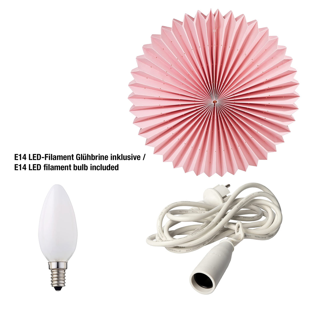 Lampion wetterfest Rosa Ø40cm für Outdoor &amp; Indoor mit LED E14 - Bild 2