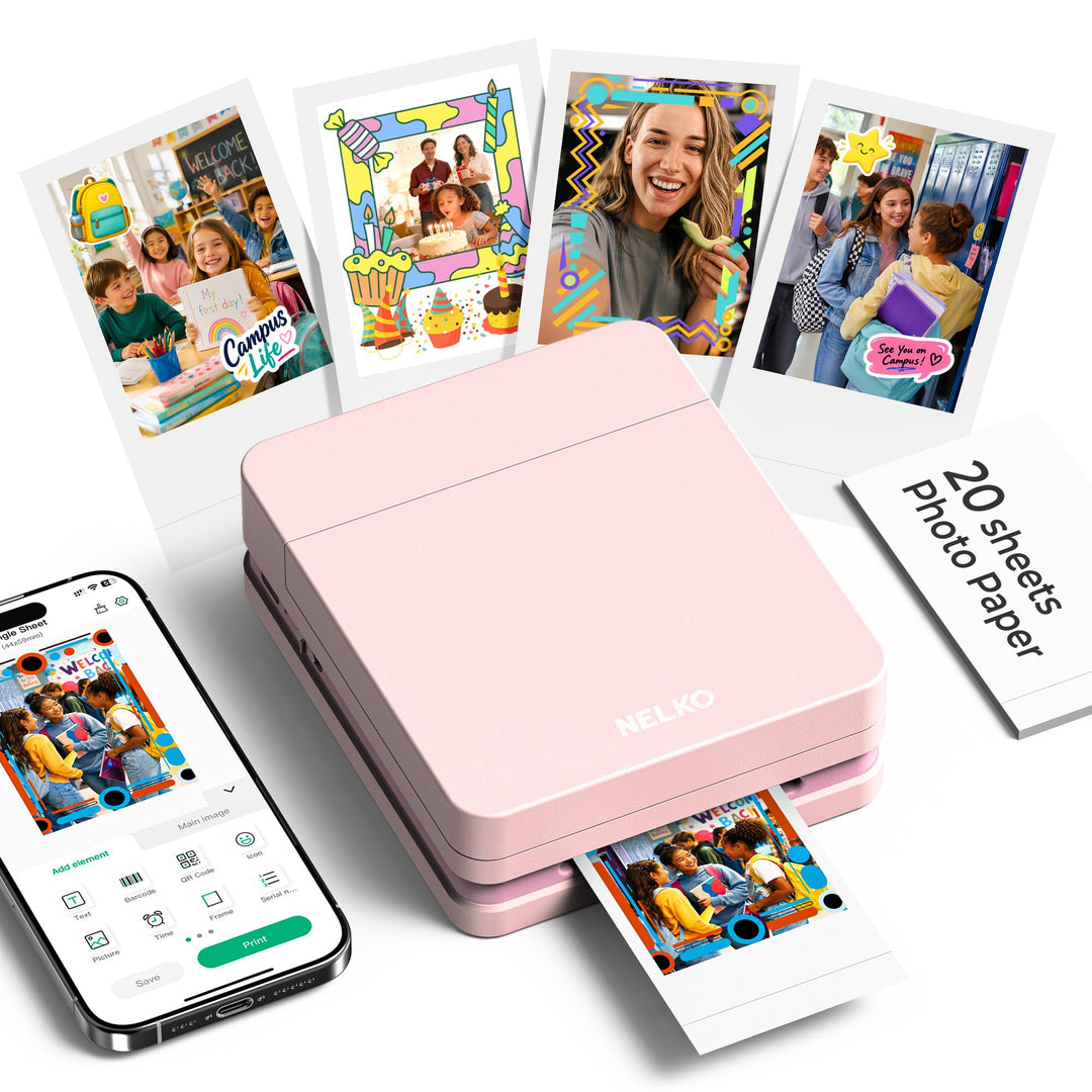 Fotodrucker fuer Smartphone kompakt Rosa ZINK-Sofortdruck