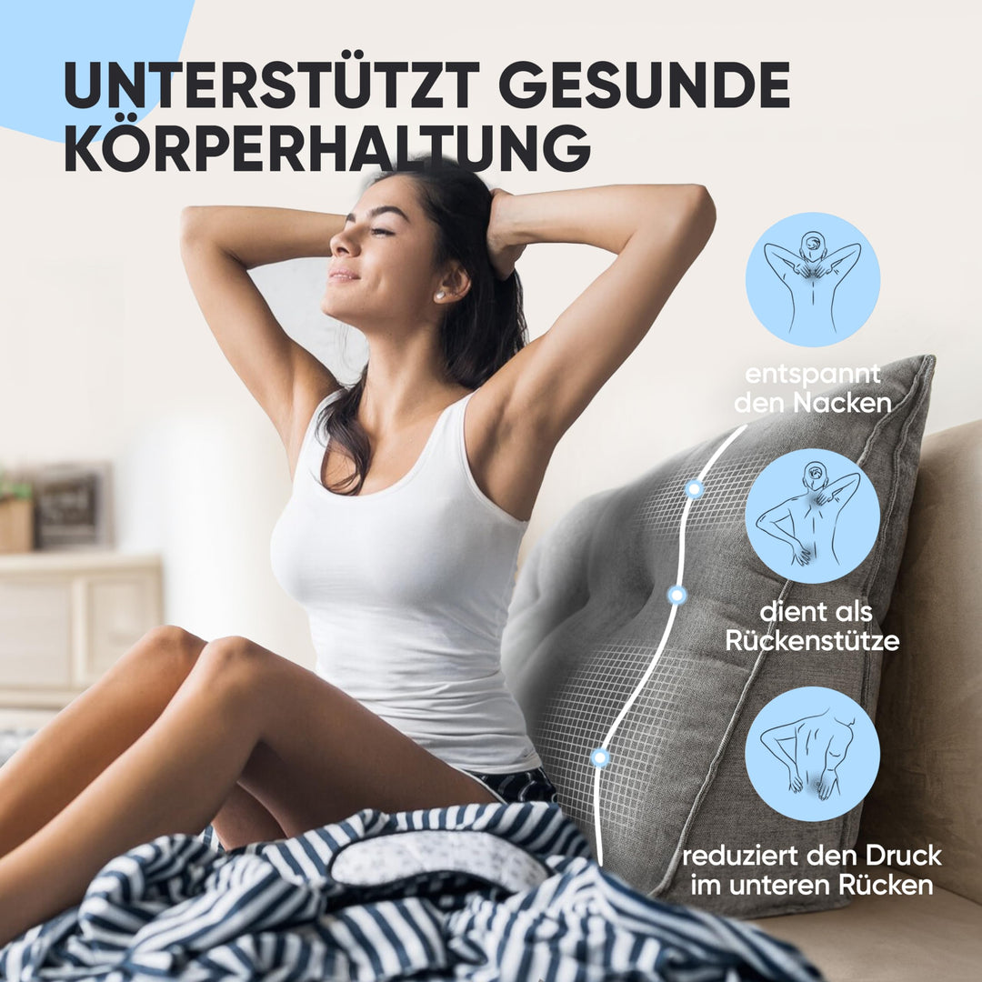 Rückenkissen Keilform Polyester 100 cm für Bett und Sofa - Bild 3