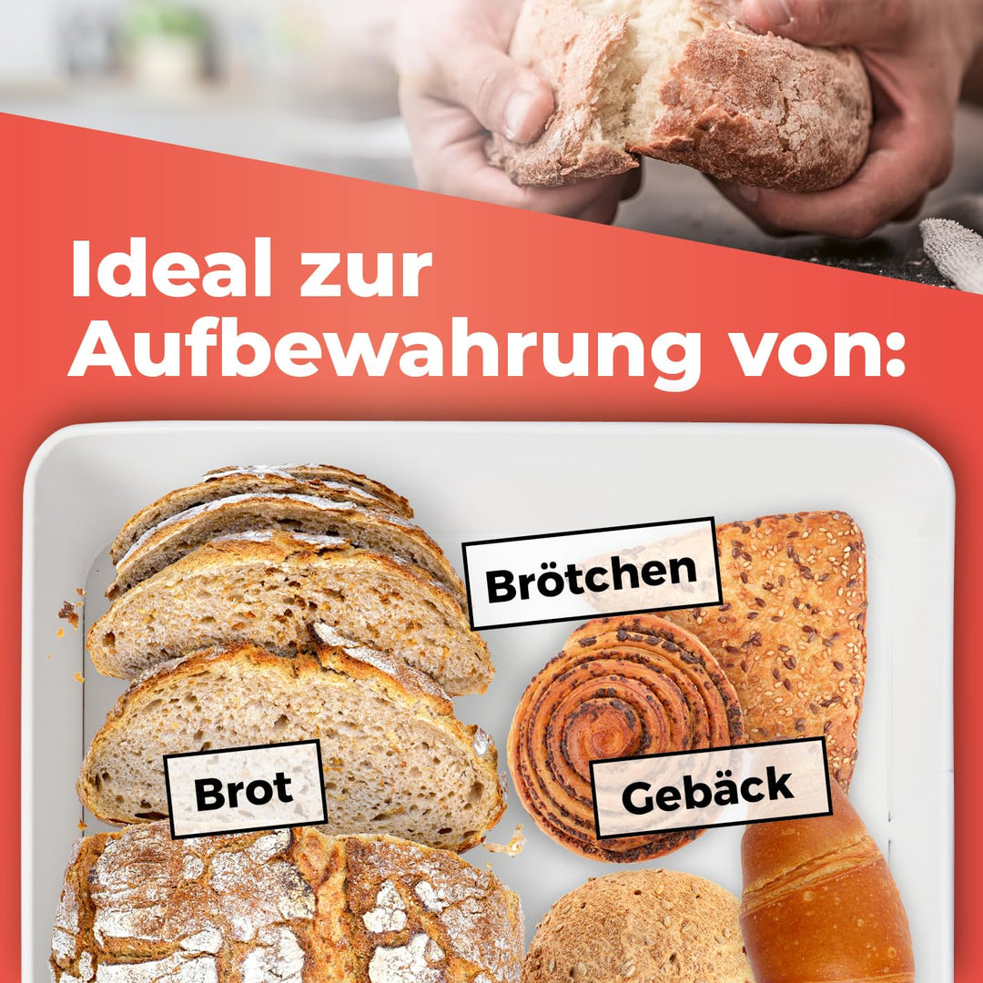 Brotkasten Metall mit Bambus-Deckel 2in1 Schneidebrett 30,5x23,5 cm - Bild 5