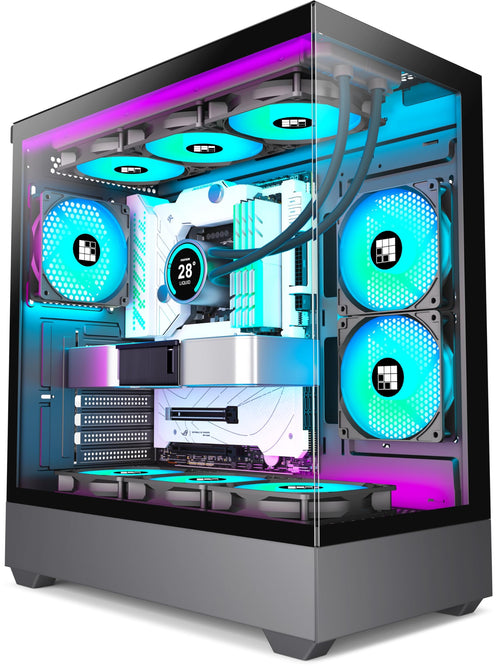 PC Gehäuse Mid-Tower ATX 270° Panorama-Glas 6 ARGB-Lüfter