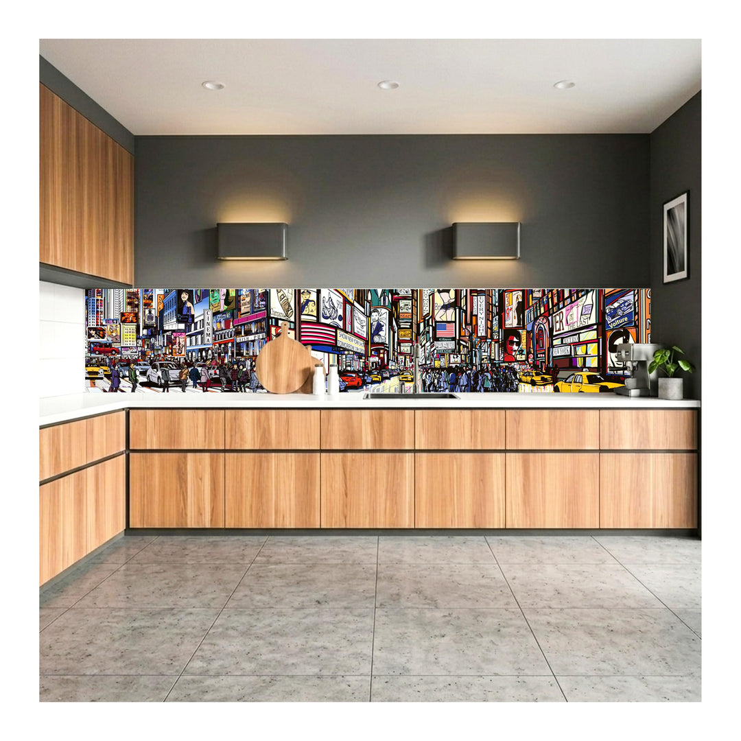 Küchenrückwand Klebefolie Times Square 350 x 60 cm Spritzschutz