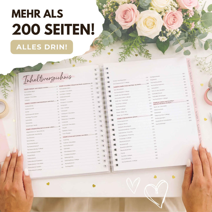 Hochzeitsplaner Buch Deutsch 200 Seiten mit 18-Monats-Kalender