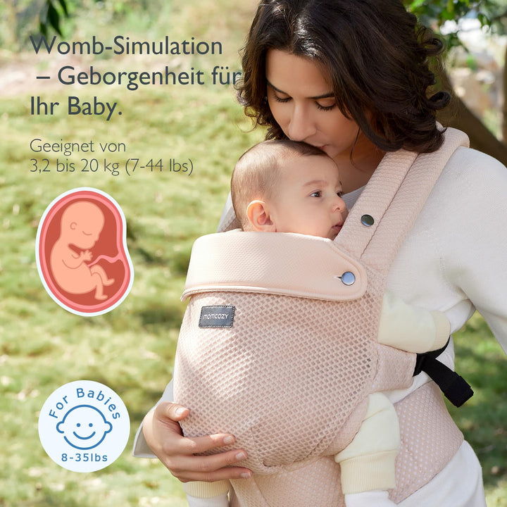 Babytrage Netz Air-Mesh ab Geburt 3,2–20 kg ergonomisch Rosa - Bild 8