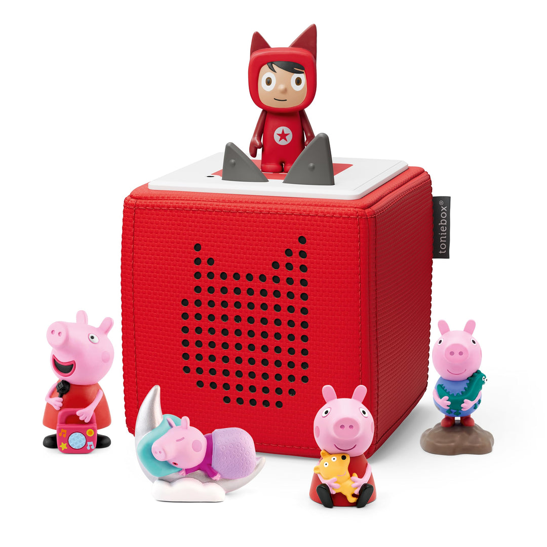 Toniebox Starterset Rot mit 4 Peppa Wutz Hörfiguren für Kinder